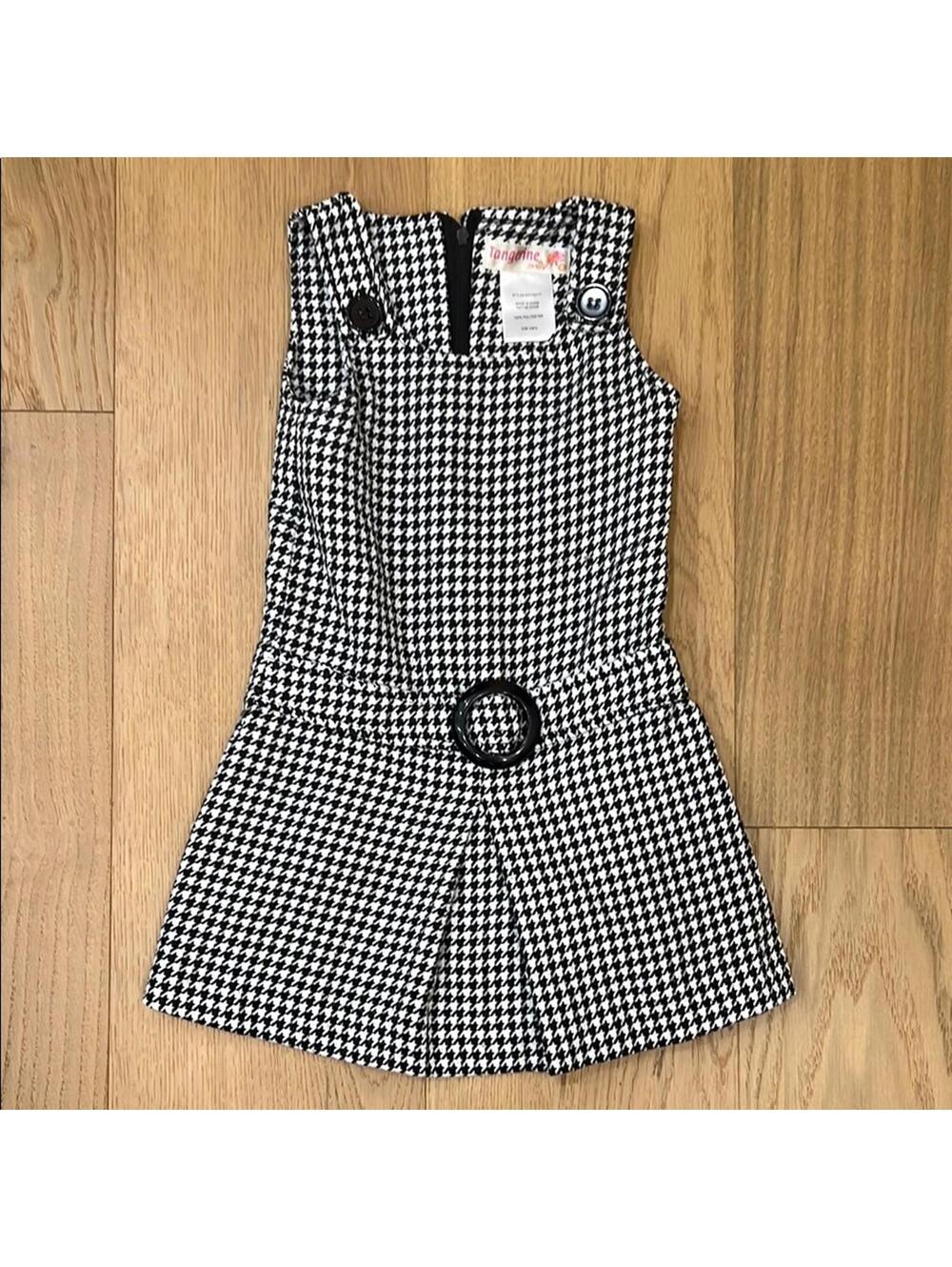 Tangerine Black and White Houndstooth Jacket
